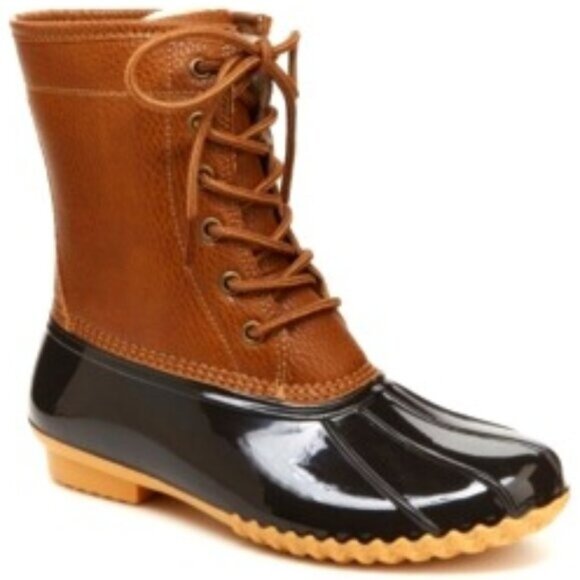 Jbu by Jambu Womens Brown Water Resistant Maplewood Round Toe Lace-up Duck Boots - Picture 1 of 9